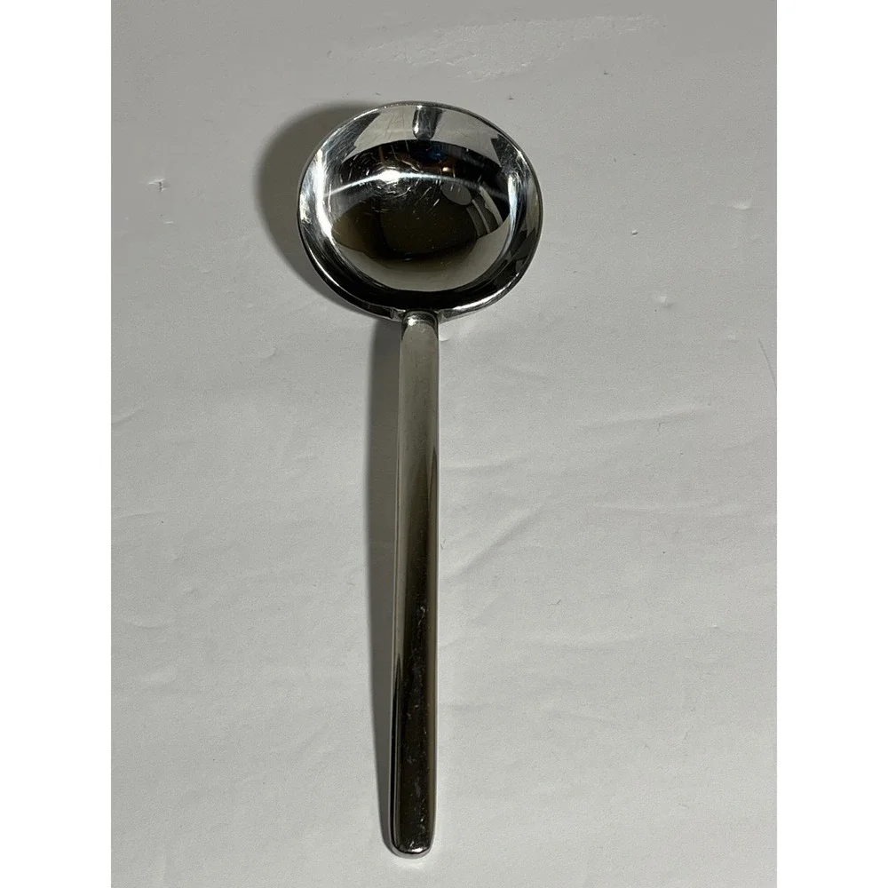 Mikasa 18-8 Stainless Steel Bouillon Round Soup Spoon Japan Modernist Silverware